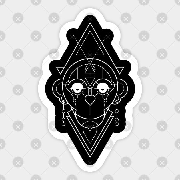 Monkey Sacred Geometry Sticker by jdmart